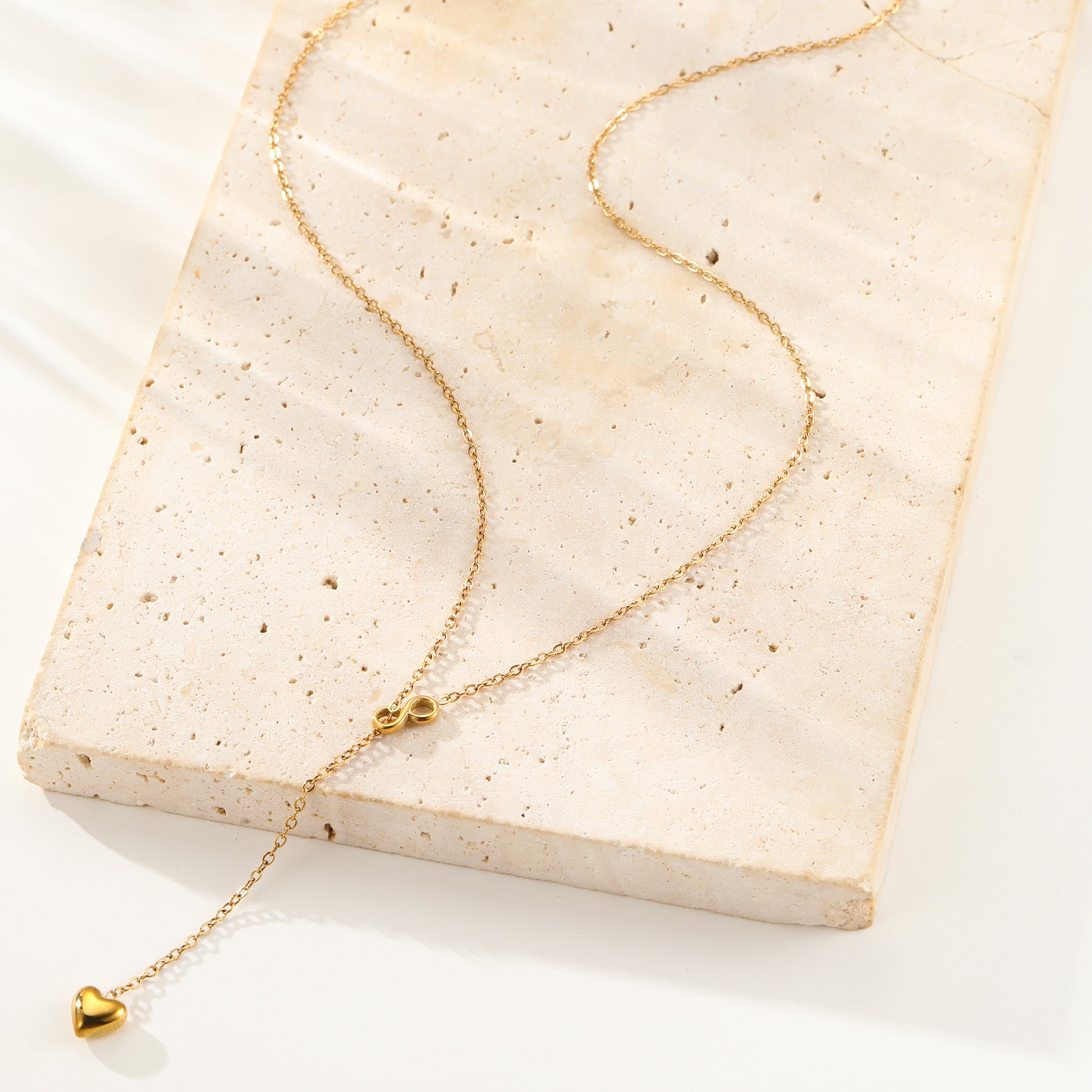 Dainty Infinity Heart Y Necklace Waterproof