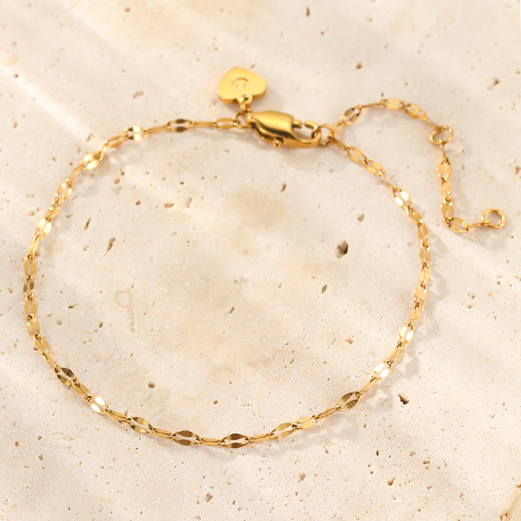 Zartes Rolo-Kettenarmband aus Edelstahl – Wasserfest