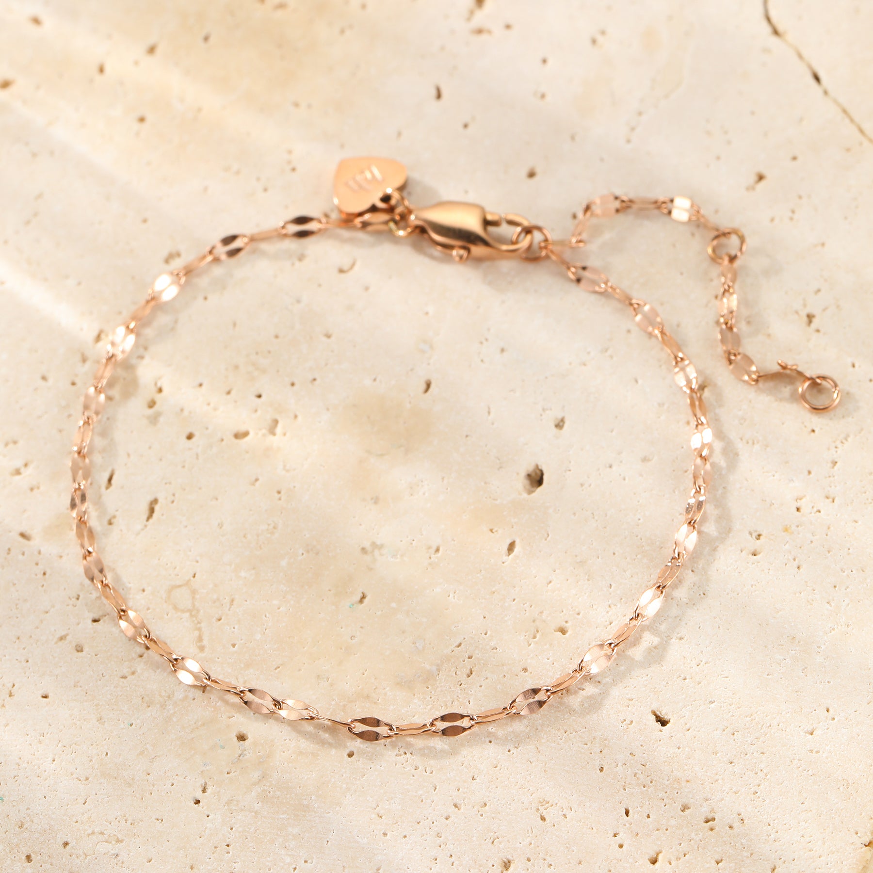 Zartes Rolo-Kettenarmband aus Edelstahl – Wasserfest