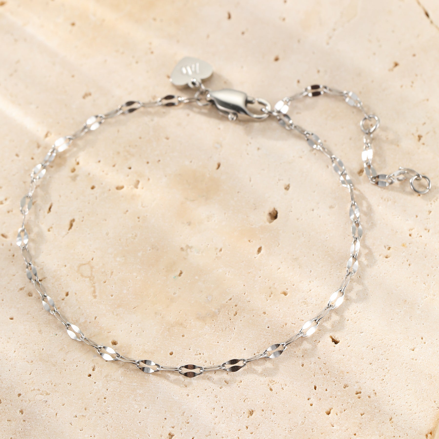 Zartes Rolo-Kettenarmband aus Edelstahl – Wasserfest