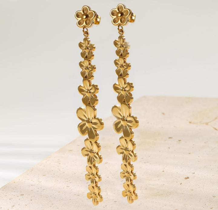 Daisy Cascade Drop Earrings Waterproof