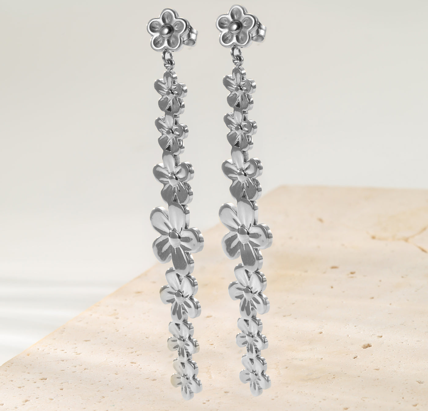 Boucles d’oreilles Pendantes Cascade Marguerites Waterproof