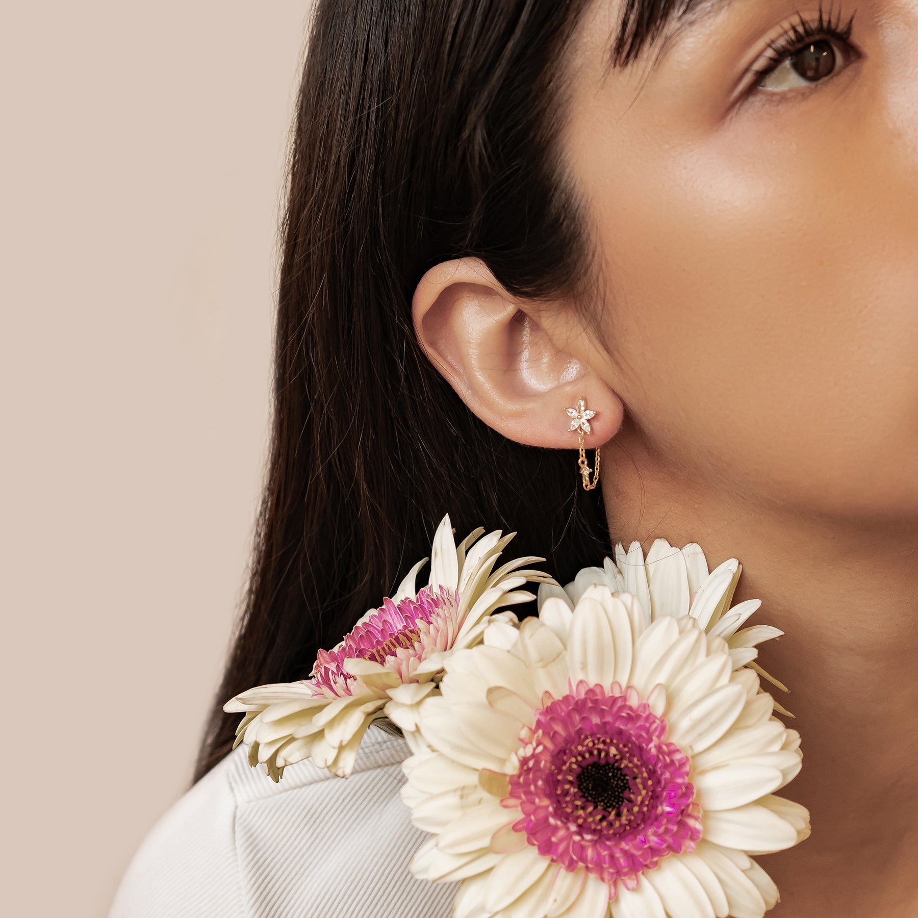 Daisy Drop Earrings Set Sterling Silver