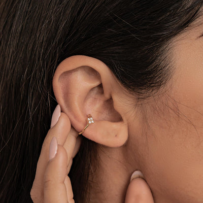 Gänseblümchen Ear Cuff – 925er Sterlingsilber