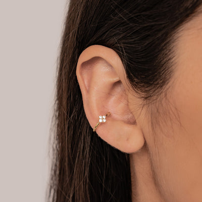 Gänseblümchen Ear Cuff – 925er Sterlingsilber