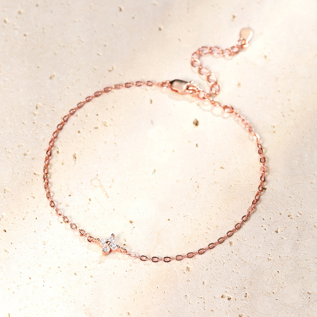 Armband mit Gänseblümchen Anhänger aus Sterlingsilber Gold