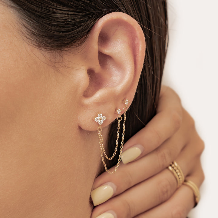 Daisy Triple Stud Earrings Sterling Silver