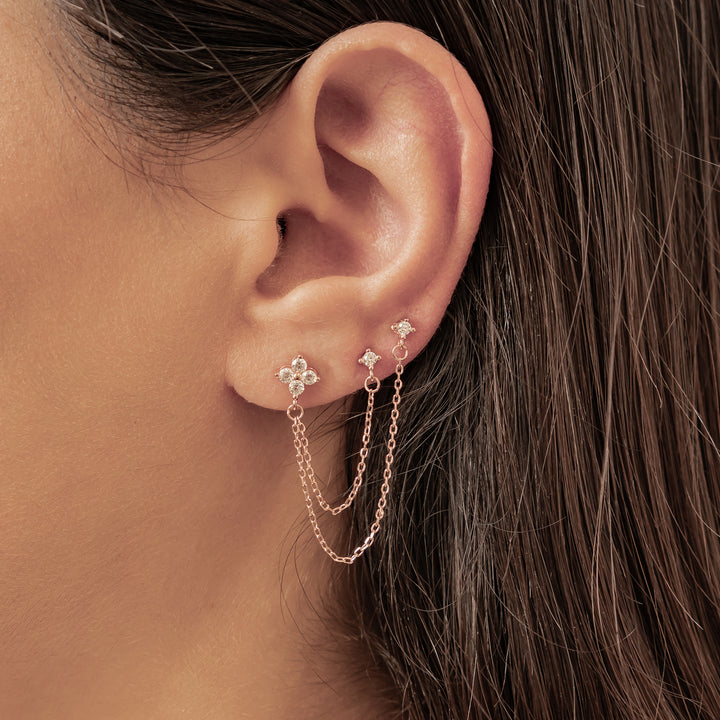 Daisy Triple Stud Earrings Sterling Silver