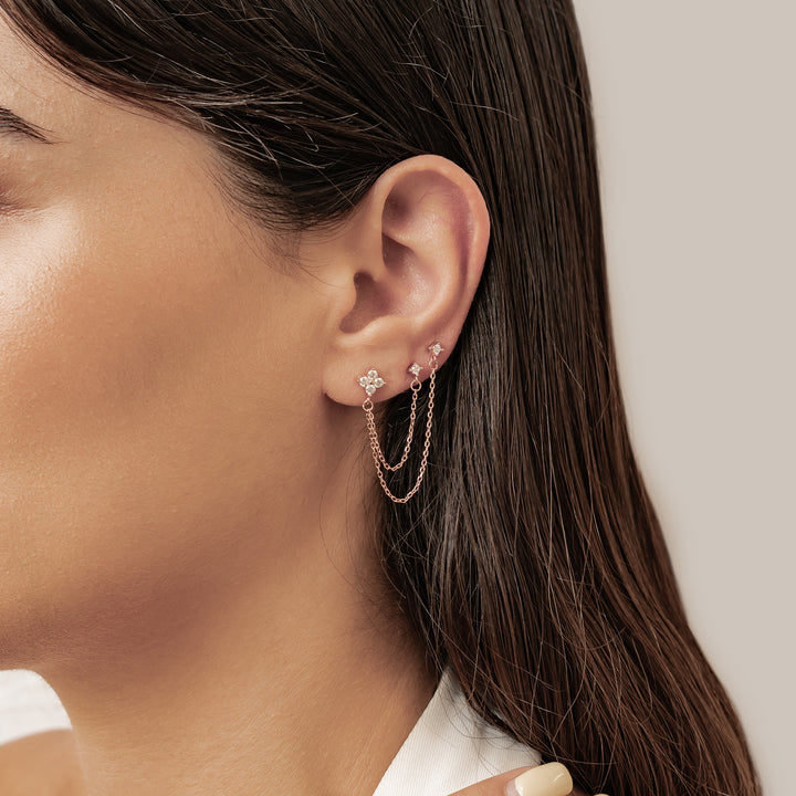 Daisy Triple Stud Earrings Sterling Silver