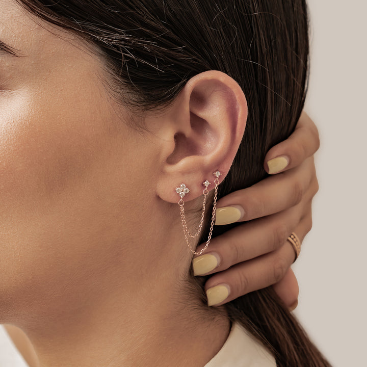 Daisy Triple Stud Earrings Sterling Silver