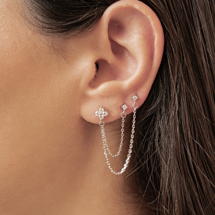 Daisy Triple Stud Earrings Sterling Silver