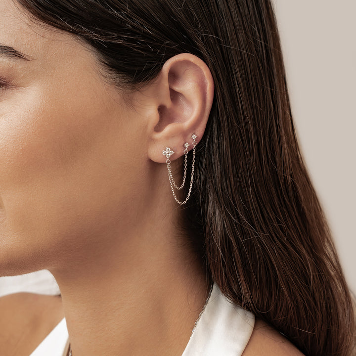 Daisy Triple Stud Earrings Sterling Silver
