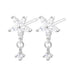 Boucles d'oreilles Pierre Précieuse Fleur Sterling Argent 