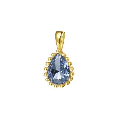 Dezember Blauer Topas Geburtsstein Halskette Sterlingsilber