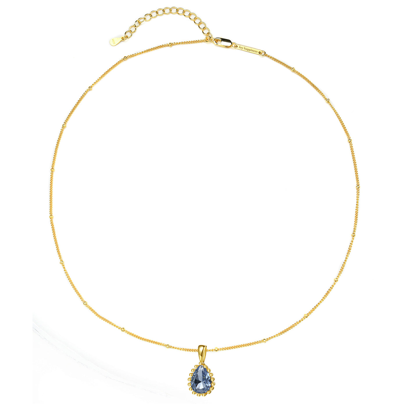 Dezember Blauer Topas Geburtsstein Halskette Sterlingsilber