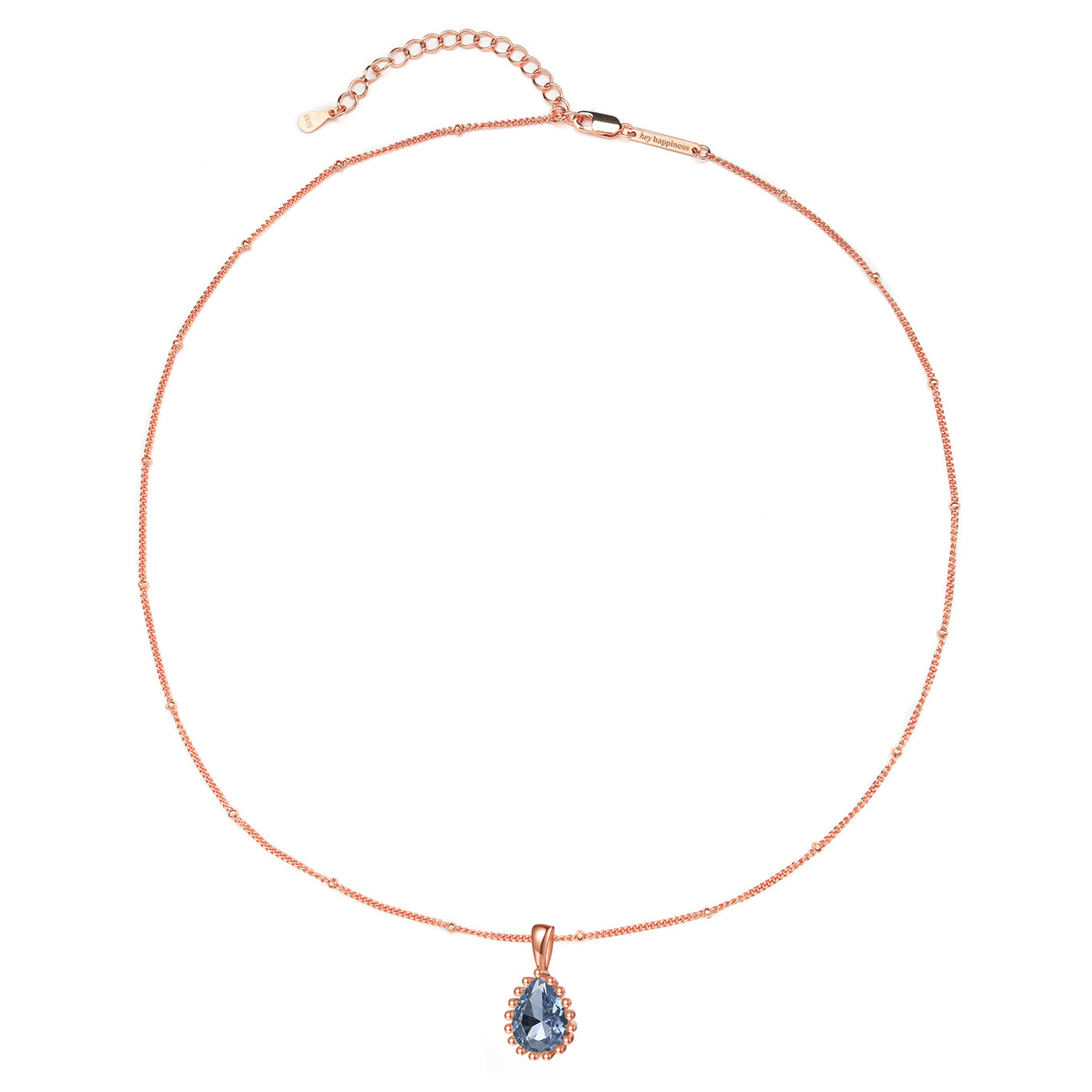 Dezember Blauer Topas Geburtsstein Halskette Sterlingsilber