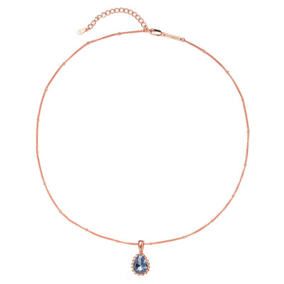 Dezember Blauer Topas Geburtsstein Halskette Sterlingsilber