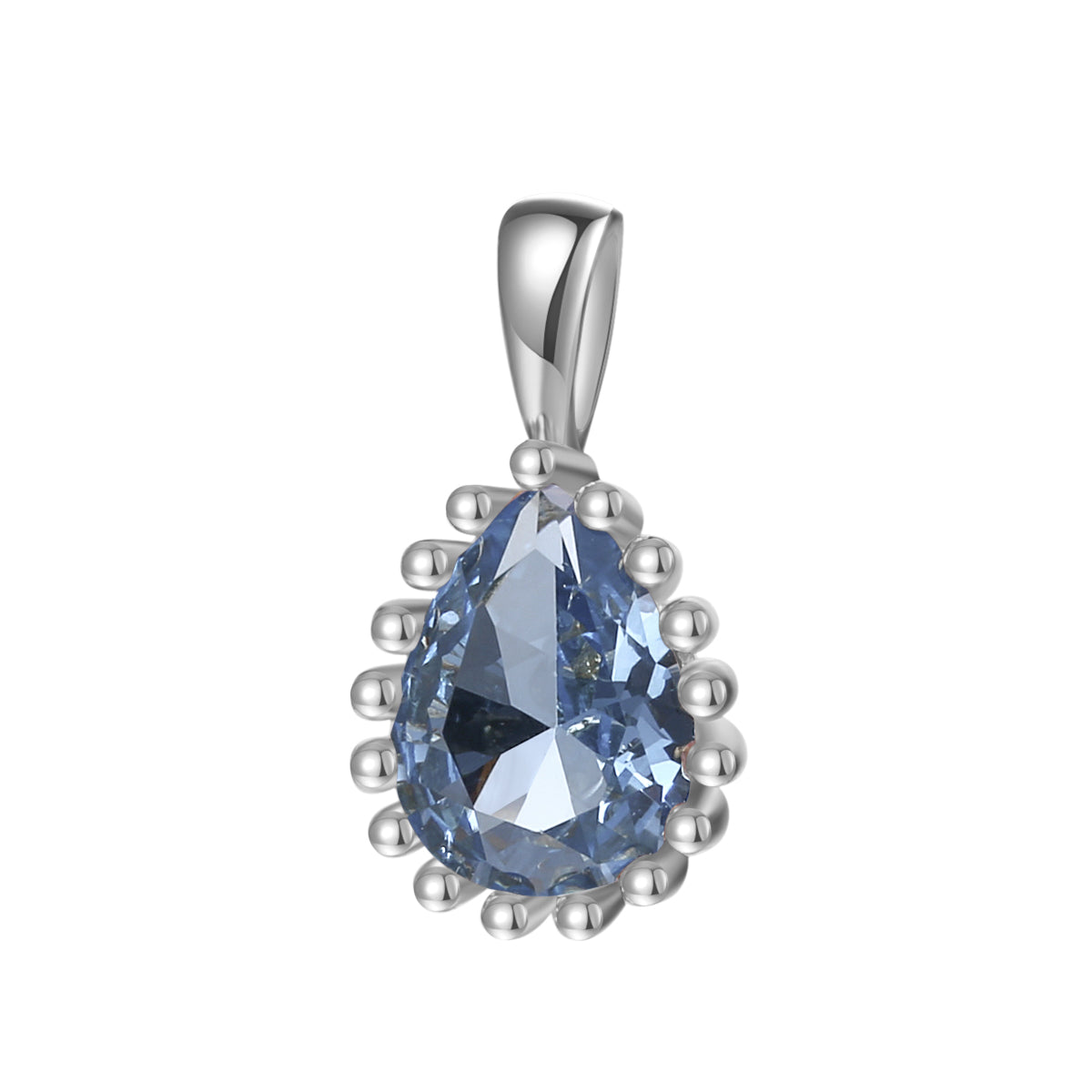 Dezember Blauer Topas Geburtsstein Halskette Sterlingsilber