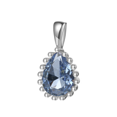 Dezember Blauer Topas Geburtsstein Halskette Sterlingsilber