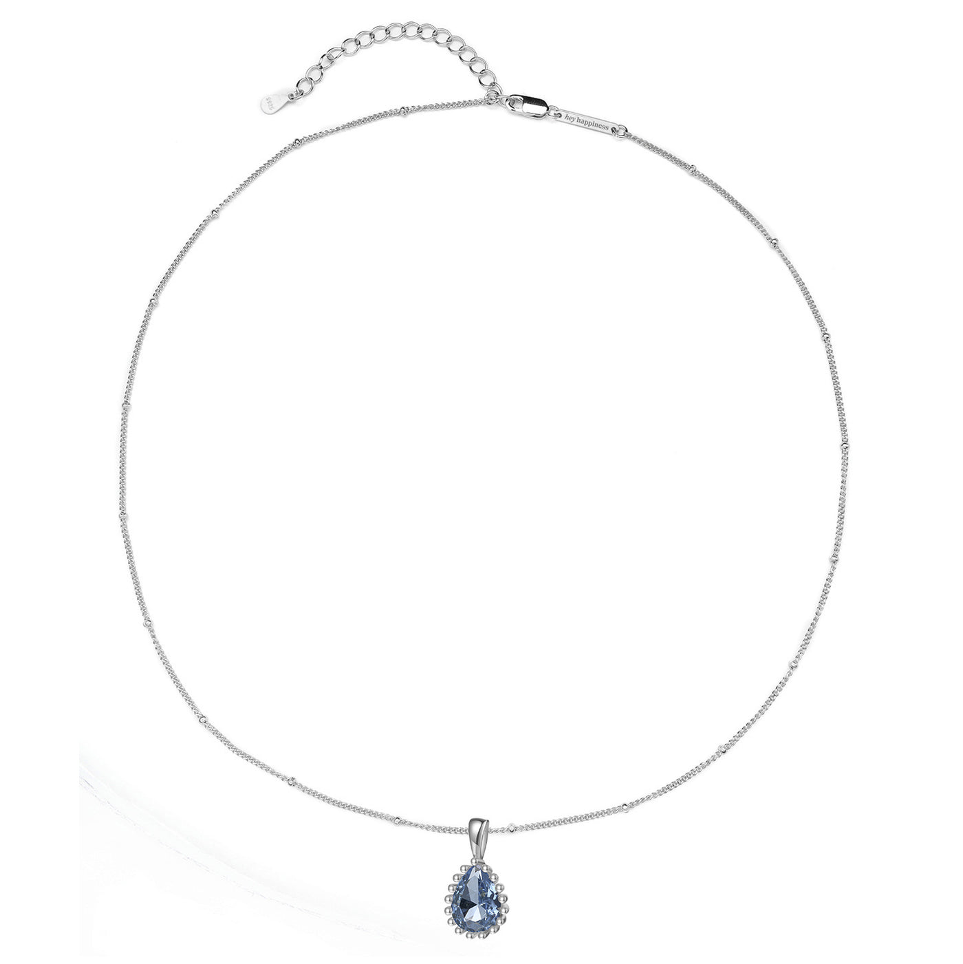 Dezember Blauer Topas Geburtsstein Halskette Sterlingsilber
