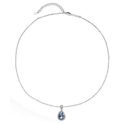 Dezember Blauer Topas Geburtsstein Halskette Sterlingsilber