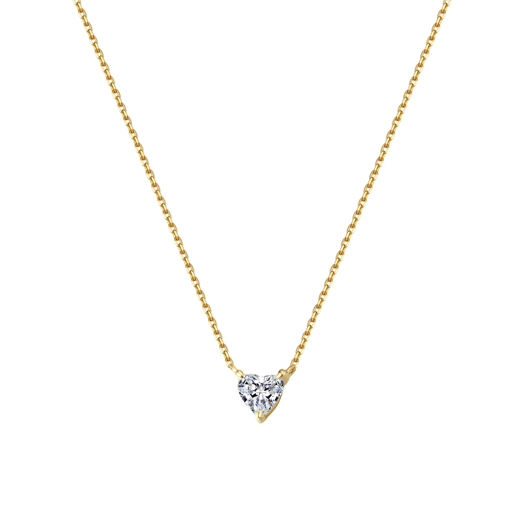 Collier Pendentif Cœur Diamant Or Massif 14 CT