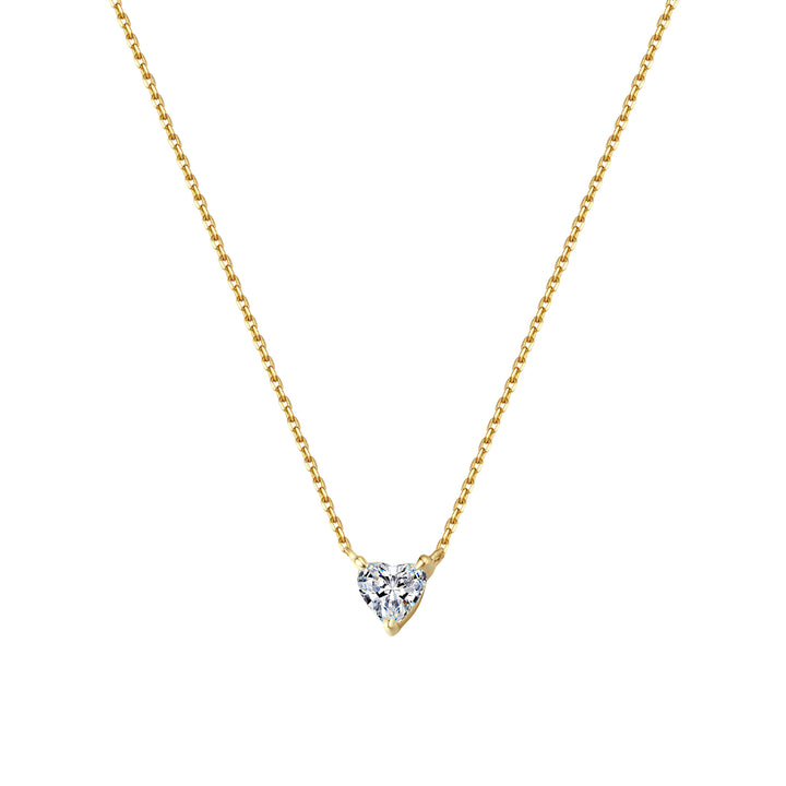 Collier Pendentif Cœur Diamant Or Massif 14 CT