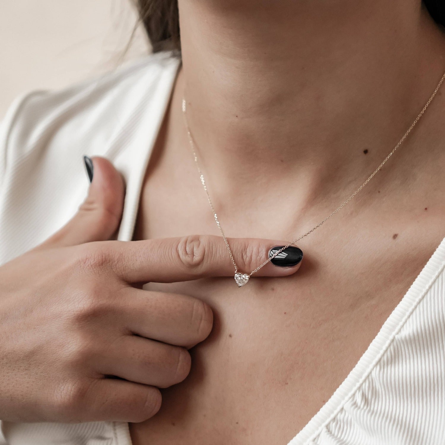 Collier Pendentif Cœur Diamant Or Massif 14 CT