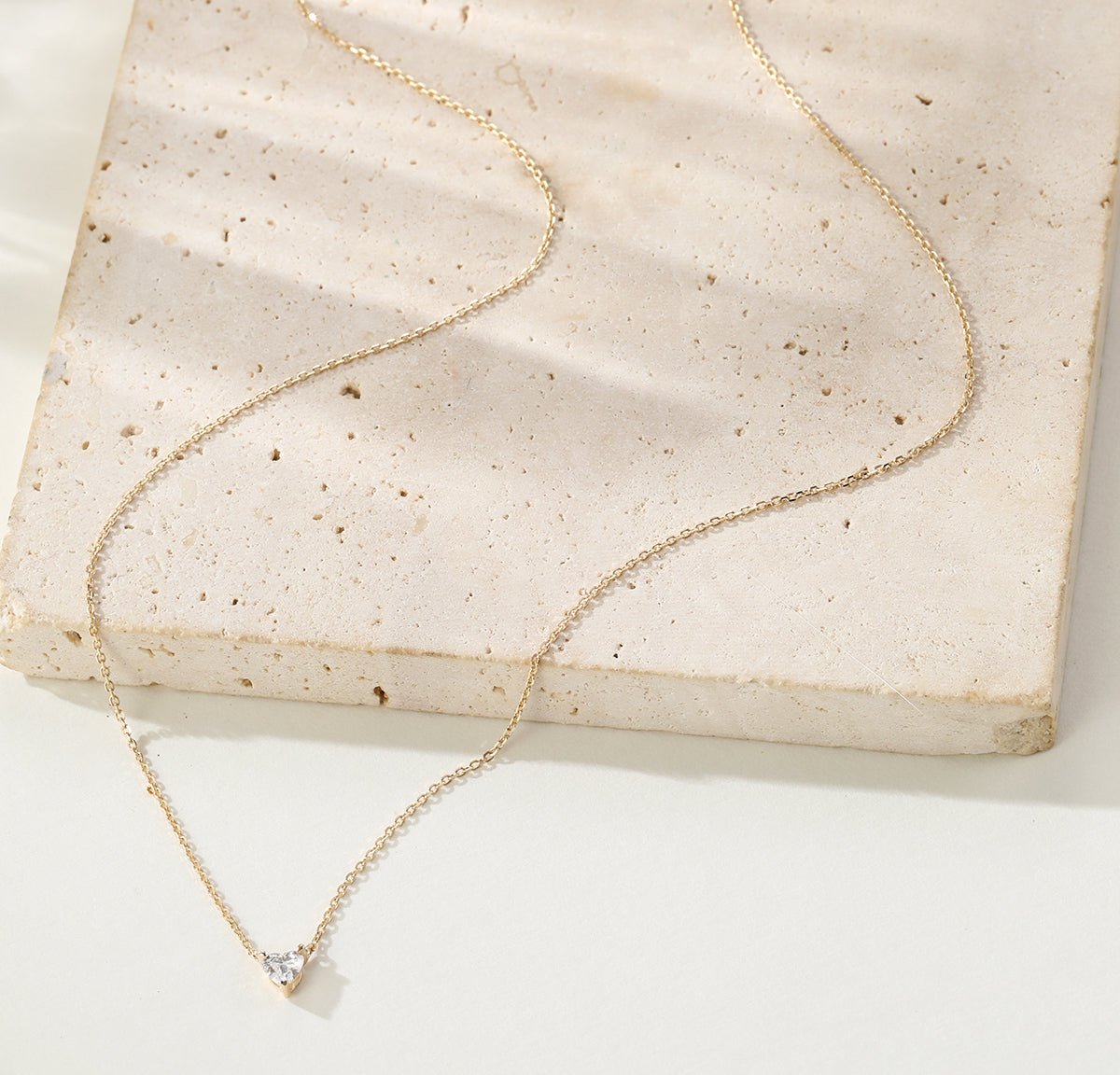 Collier Pendentif Cœur Diamant Or Massif 14 CT