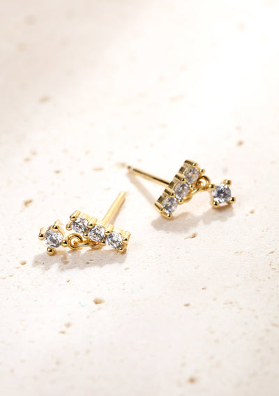 Dewdrop Stud Earrings Sterling Silver Gold