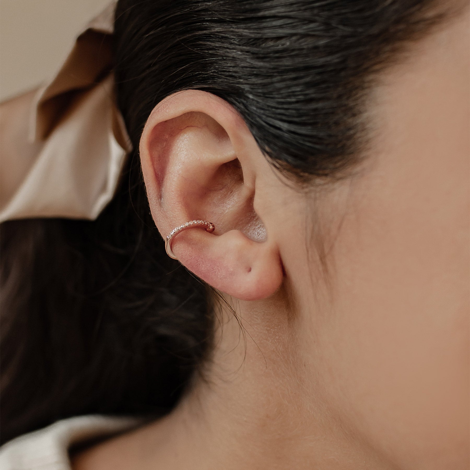 Diamond Ear Cuff Sterling Silver Gold Hey Happiness