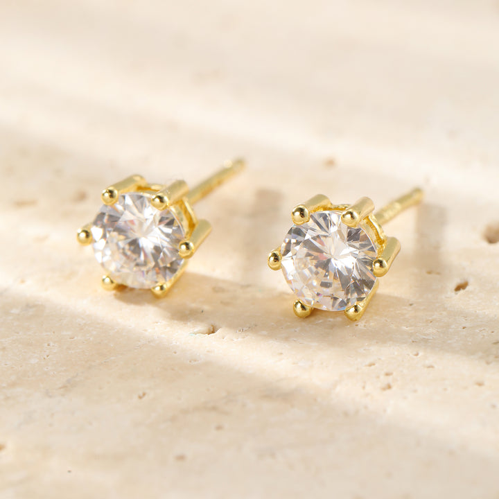 Diamant-Optik Edelstein Ohrstecker Sterlingsilber