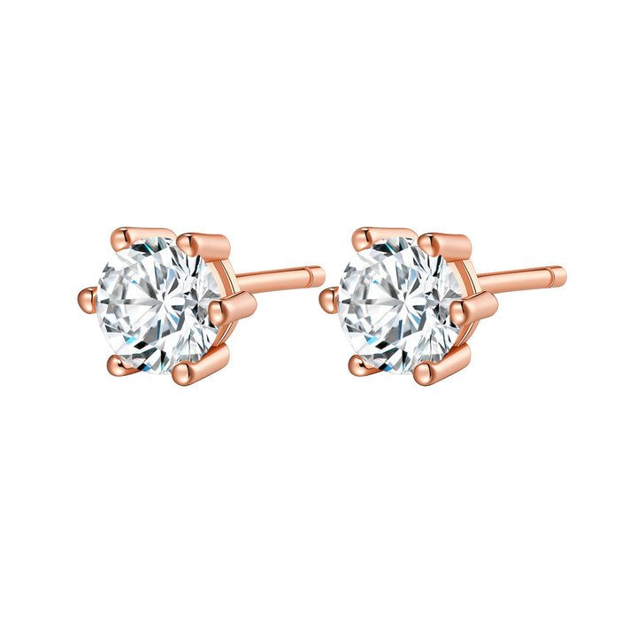 Diamond Gemstone Stud Earrings Sterling Silver