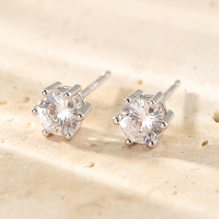 Diamant-Optik Edelstein Ohrstecker Sterlingsilber