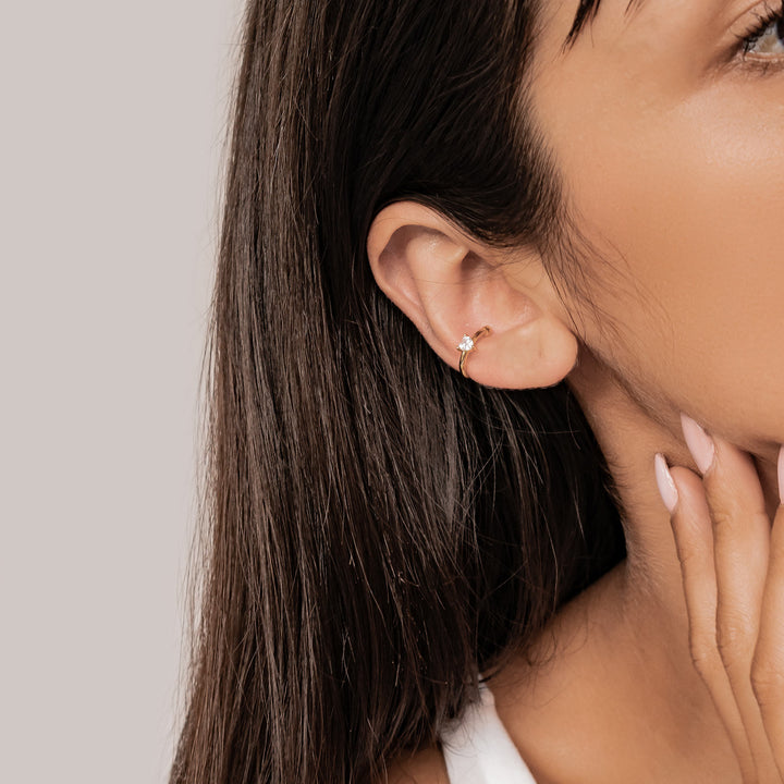 Ear Cuff Cœur Zircon Argent Sterling