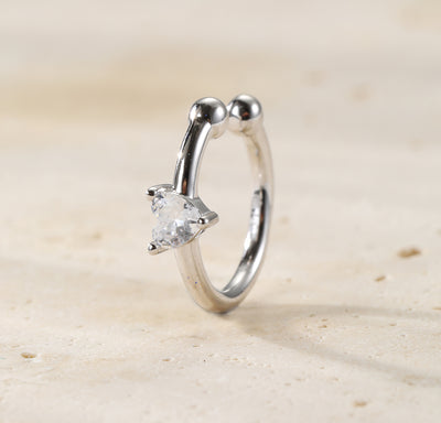 Diamant-Herz Ear Cuff – 925er Sterlingsilber