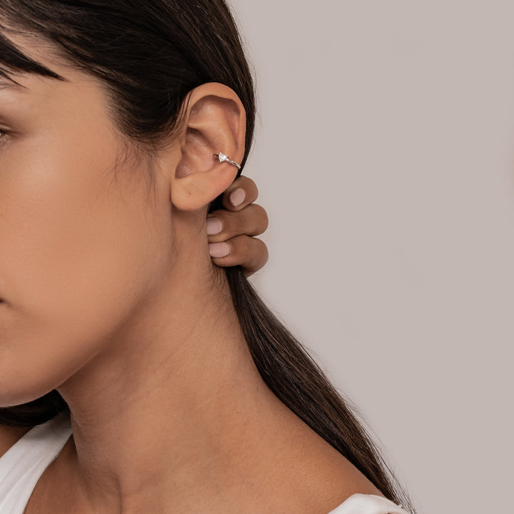 Ear Cuff Cœur Zircon Argent Sterling
