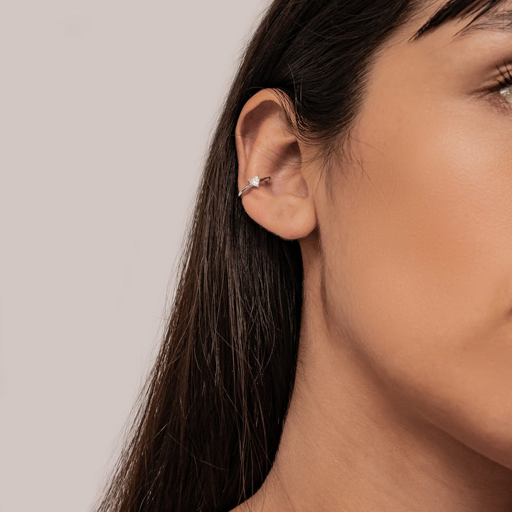 Ear Cuff Cœur Zircon Argent Sterling