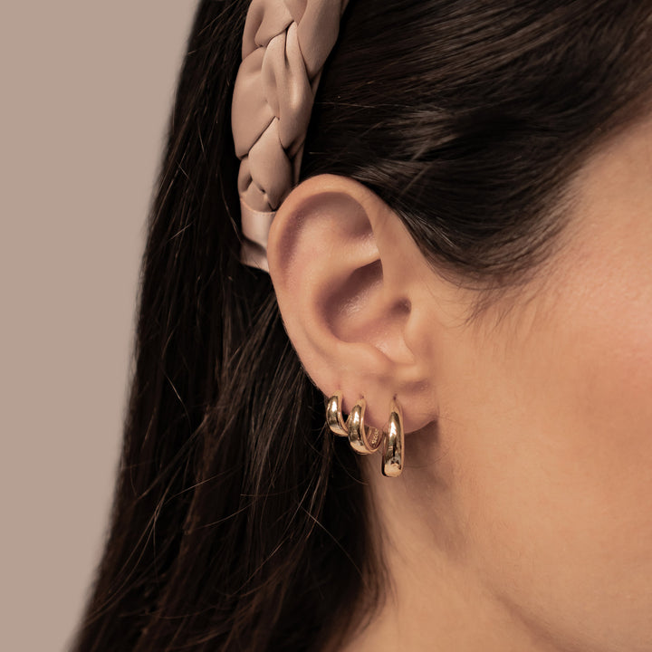 Dome Trio Hoop Earring Set Sterling Silver