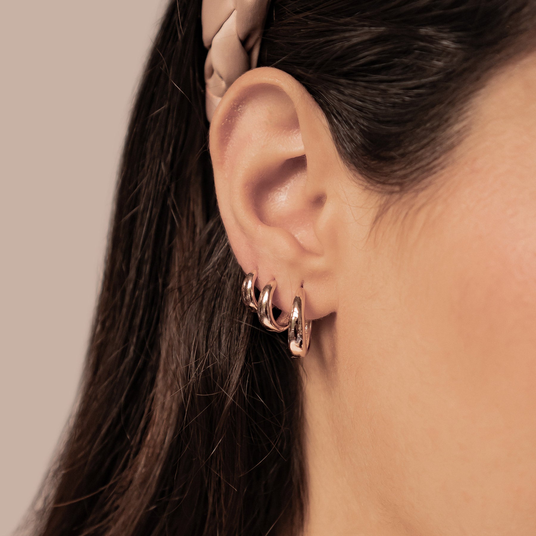 Dome Trio Hoop Earring Set Sterling Silver