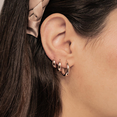Dome Trio Hoop Earring Set Sterling Silver
