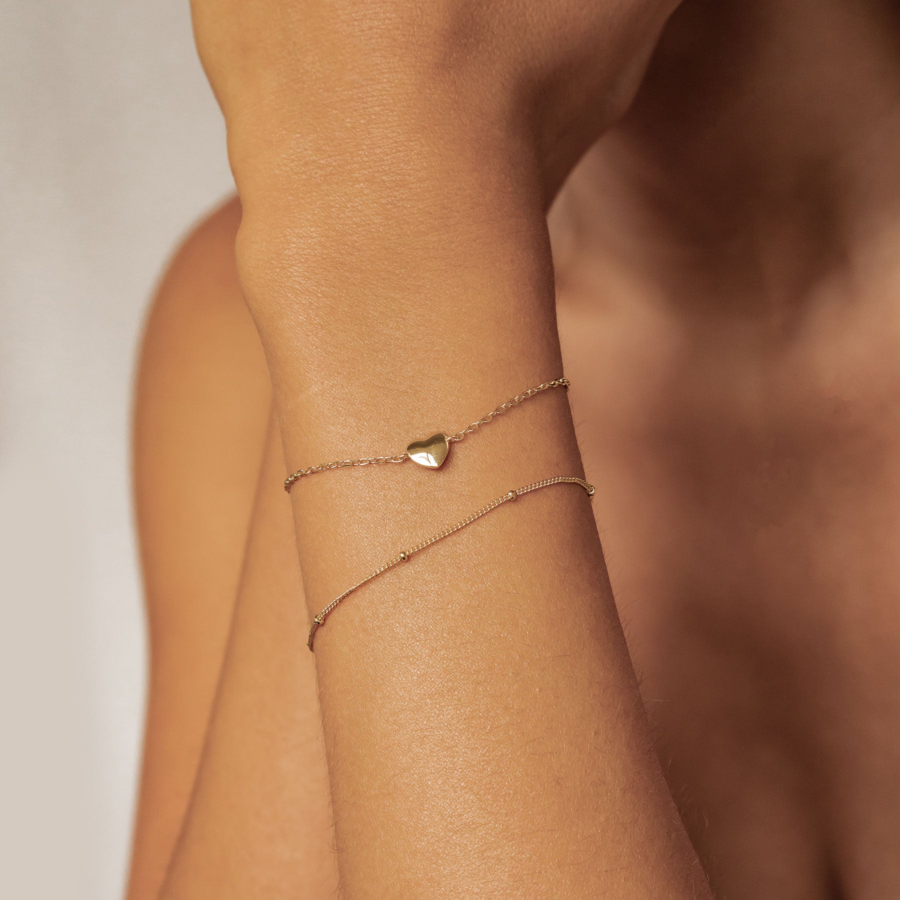 Double Chain Heart Bracelet Sterling Silver