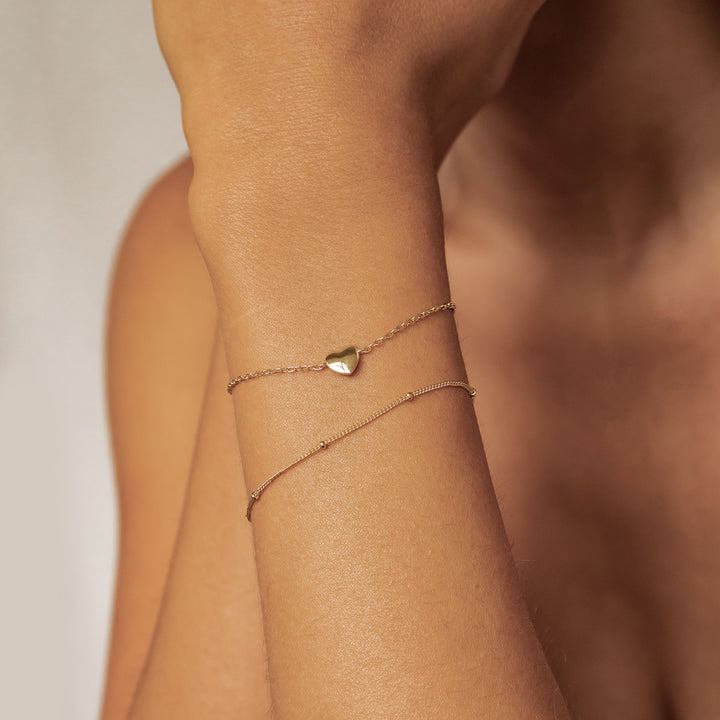 Doppelketten Armband mit Herz Sterlingsilber