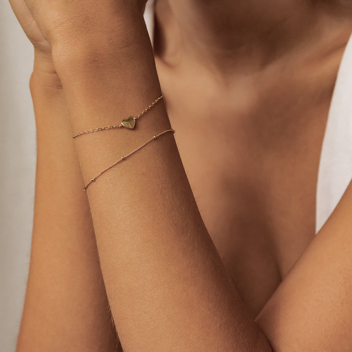 Doppelketten Armband mit Herz Sterlingsilber