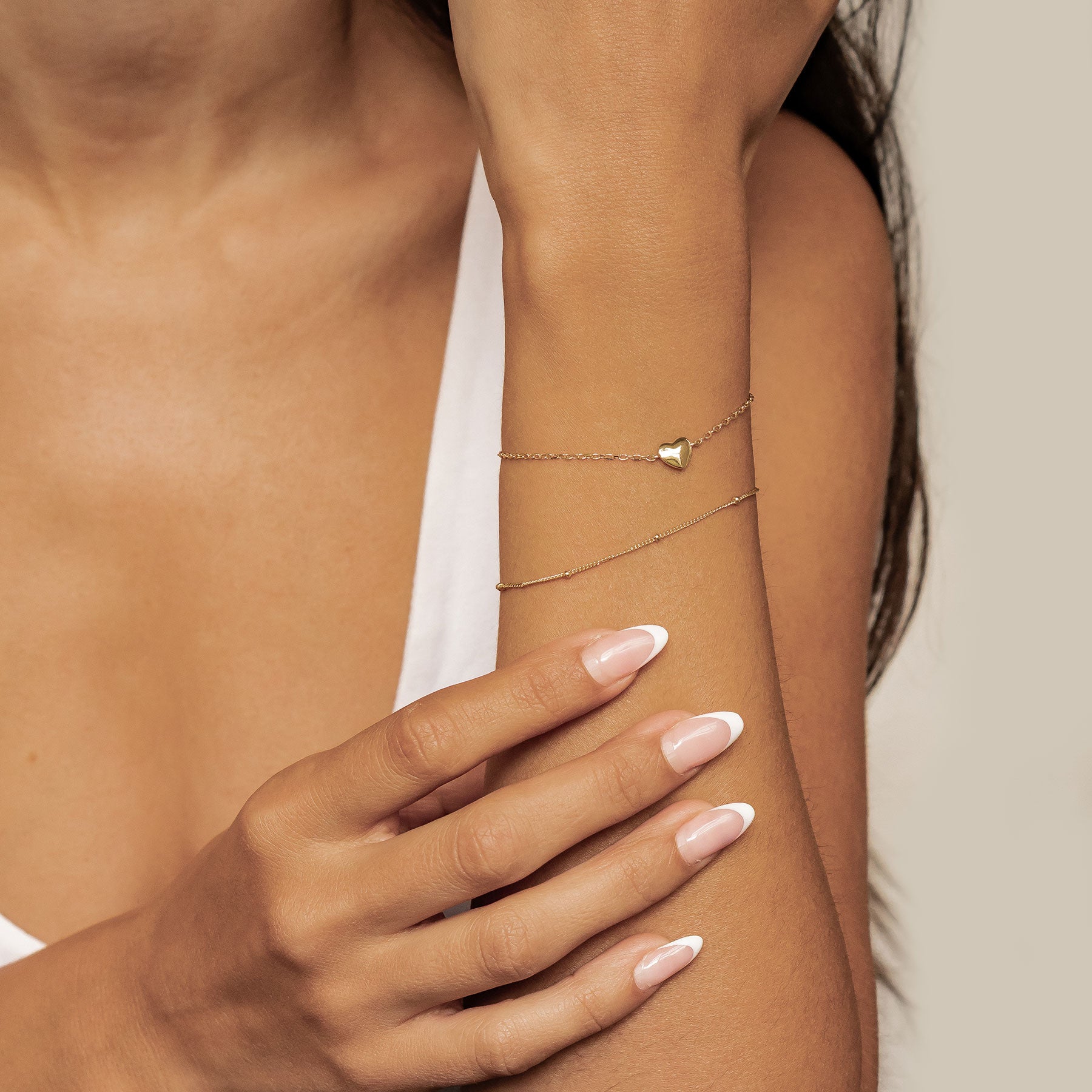 Double Chain Heart Bracelet Sterling Silver