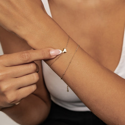 Double Chain Heart Bracelet Sterling Silver
