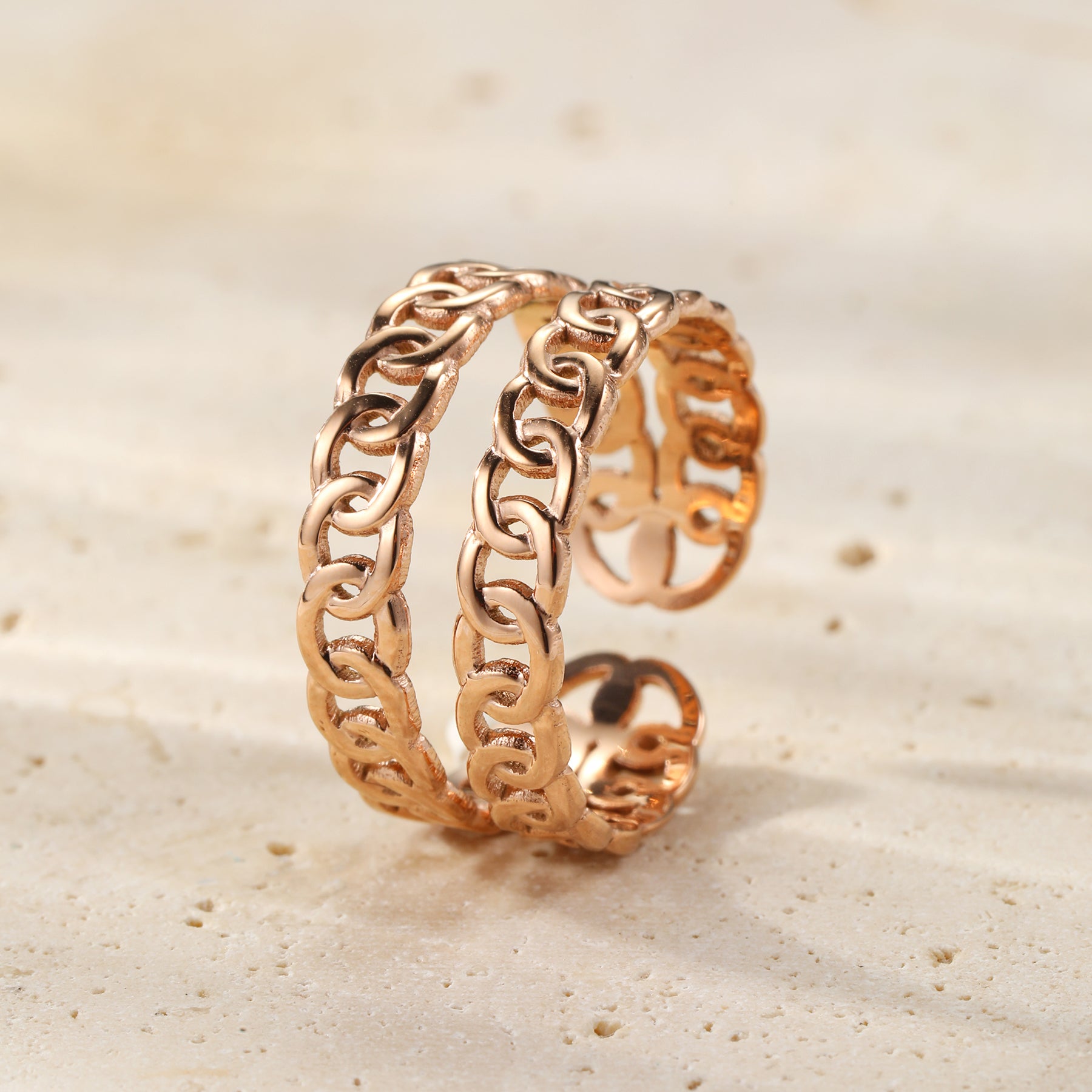 Doppelketten Open Ring – Wasserfest
