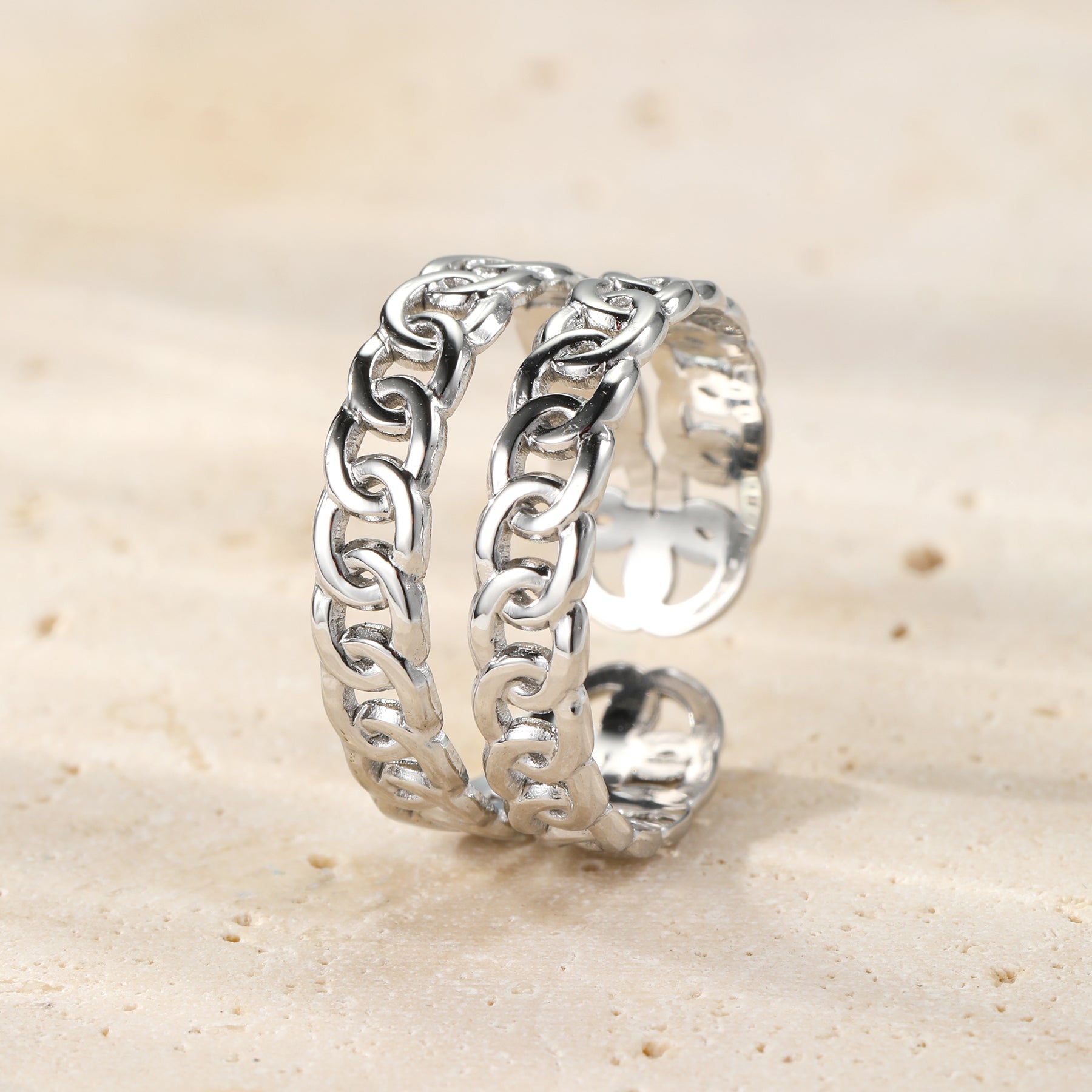Doppelketten Open Ring – Wasserfest
