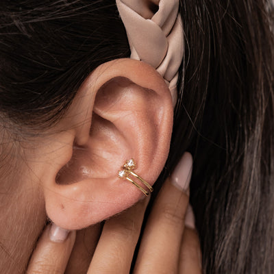 Ear Cuff Double Bande Éclat Sterling Argent