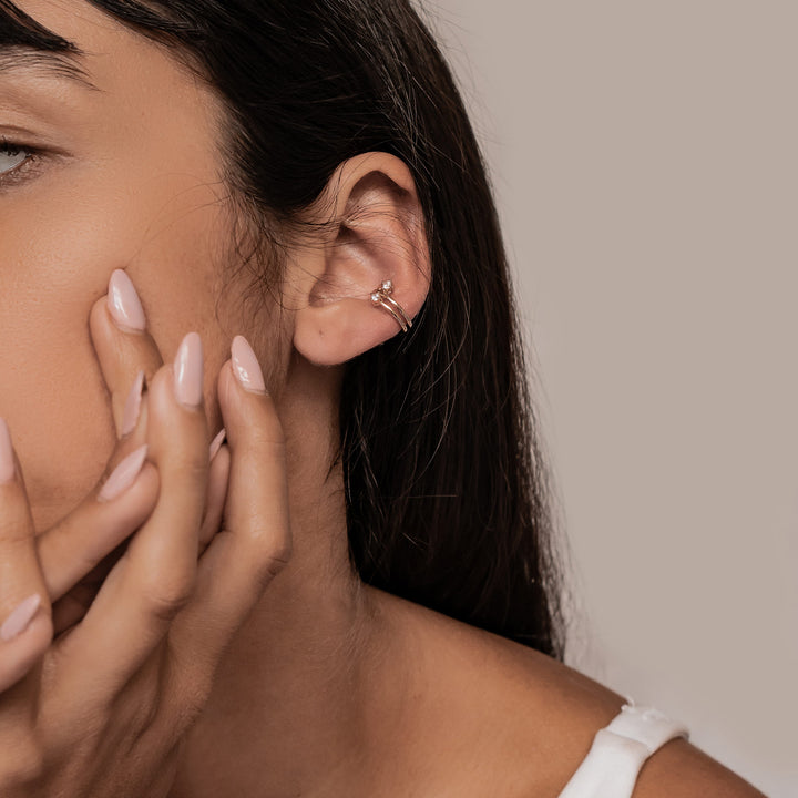 Ear Cuff Double Bande Éclat Argent Sterling